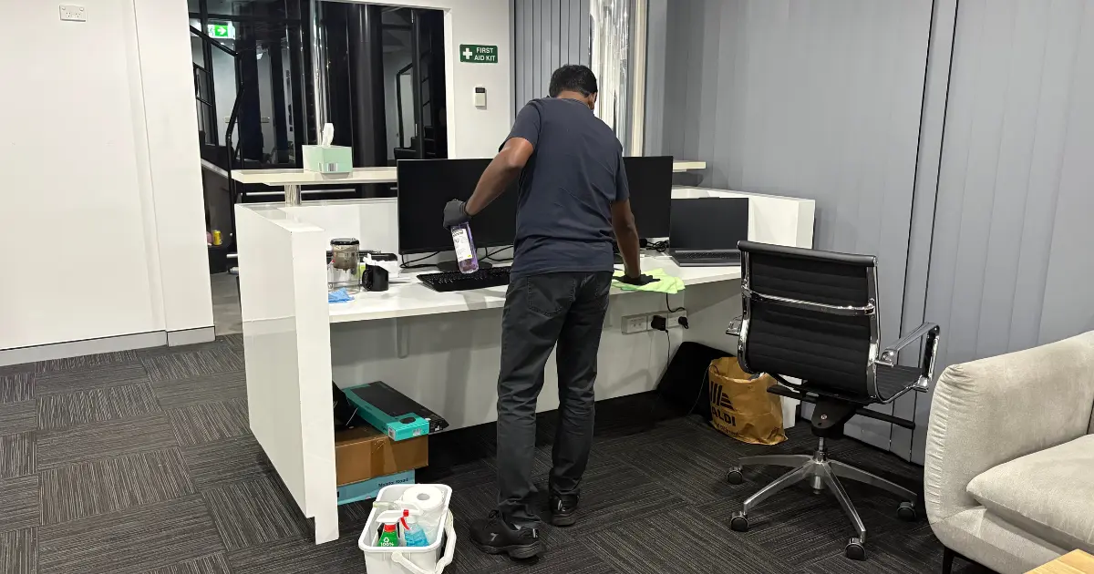 Commercial office cleaning in a Western Sydney workplace
